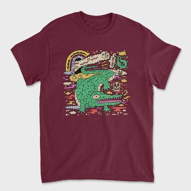 Psychedelic Crocodile, Tricou Barbati (Unisex)