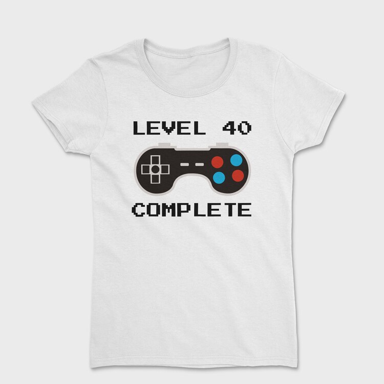 Tricou Femei, Retro Gamepad Lvl 40 Complete