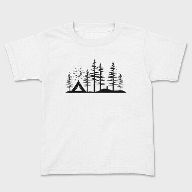 Stylized Camping Scene, Tricou Copii