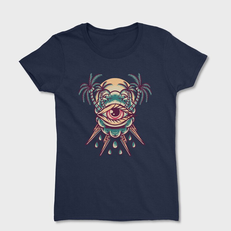 Tricou Femei, Summer Eye Retro Illustration