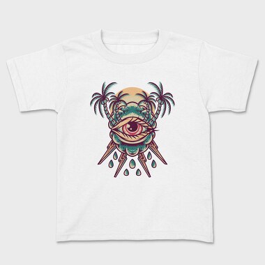 Summer Eye Retro Illustration, Tricou Copii