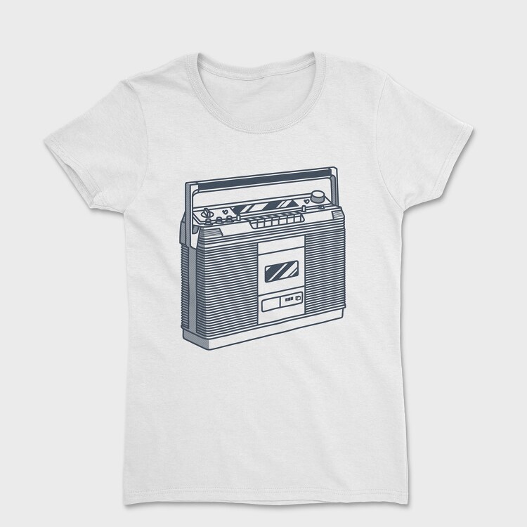 Tricou Femei, Vintage Audio Illustration 1