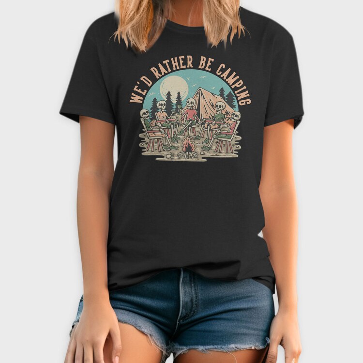 Wed Rather Be Camping, Tricou Barbati (Unisex)