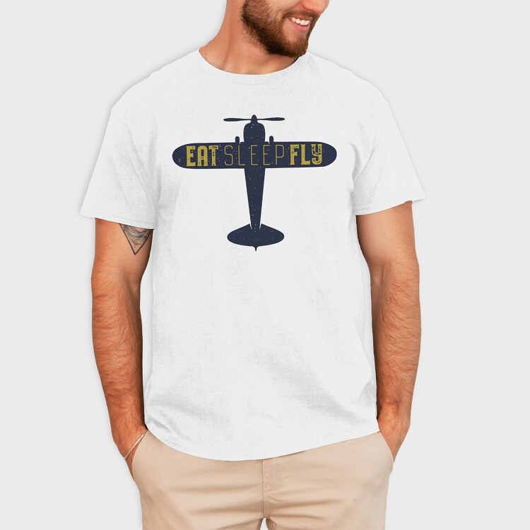 Eat Sleep Fly, Tricou Barbati (Unisex)