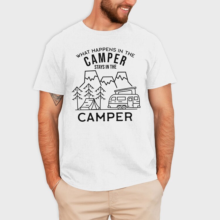 What Happens in the Camper, Tricou Barbati (Unisex)
