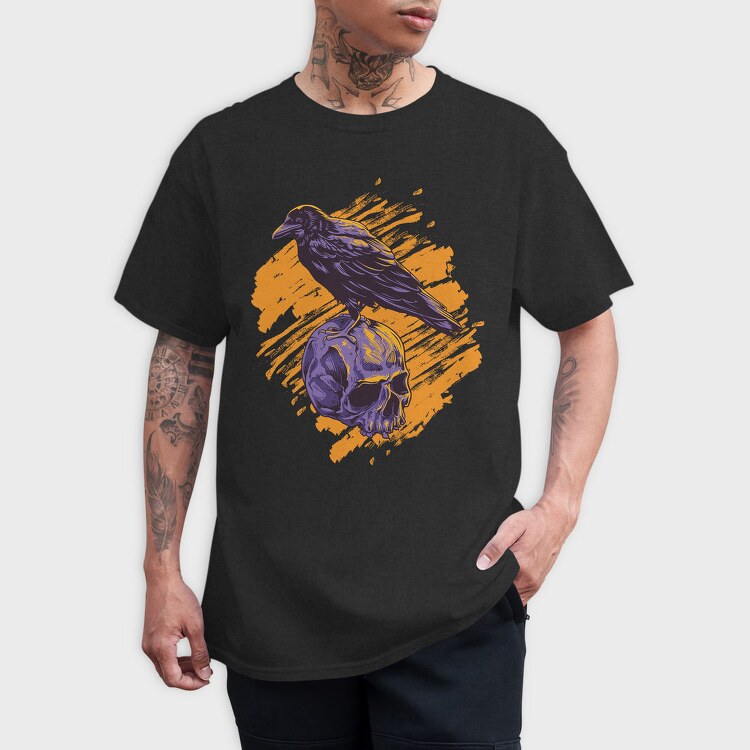 Raven Skull Strike, Tricou Barbati (Unisex)