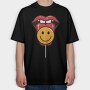 Lollipop Smiley, Tricou Oversize Barbati (Unisex)