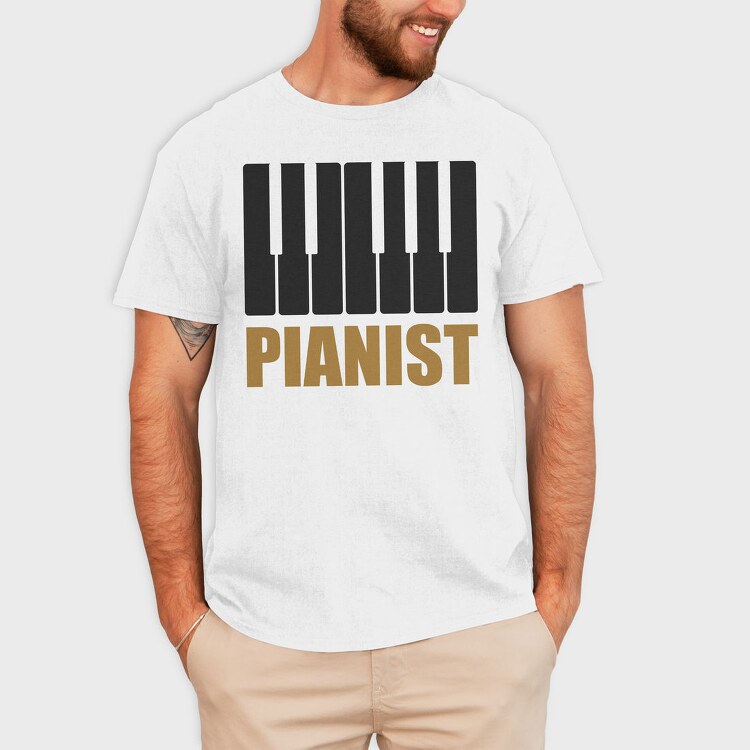 Piano Keys Gold, Tricou Barbati (Unisex)