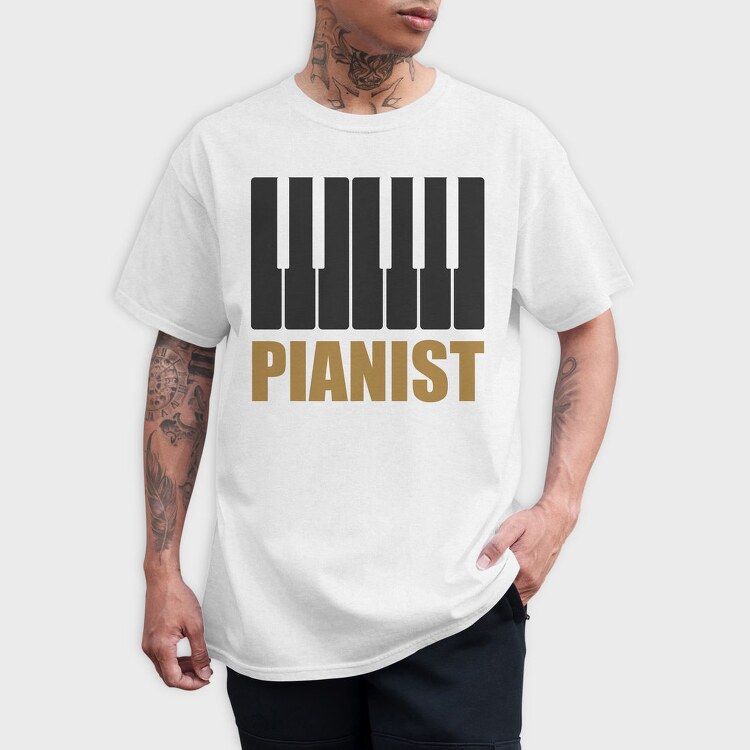 Piano Keys Gold, Tricou Barbati (Unisex)