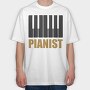 Piano Keys Gold, Tricou Oversize Barbati (Unisex)