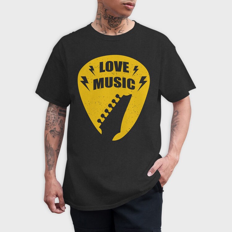 Love Music Pick, Tricou Barbati (Unisex)