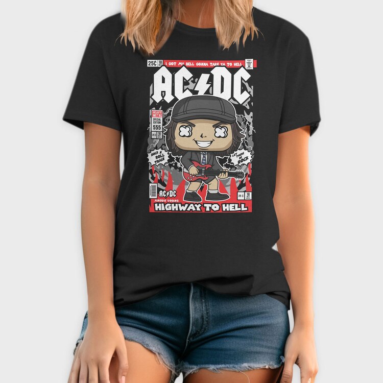 Angus Young ACDC, Tricou Barbati (Unisex)