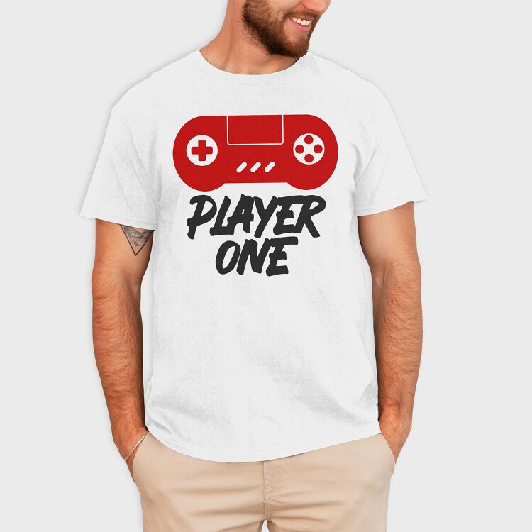Player One Gamepad, Tricou Barbati (Unisex)