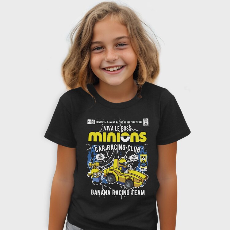 Minions Banana Racing Car, Tricou Copii
