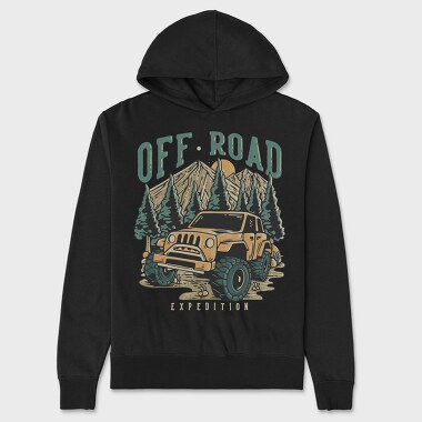 Off Road Expedition With Off Road Car in the Middle of Mountain, Hanorac Oversize Barbati (Unisex)