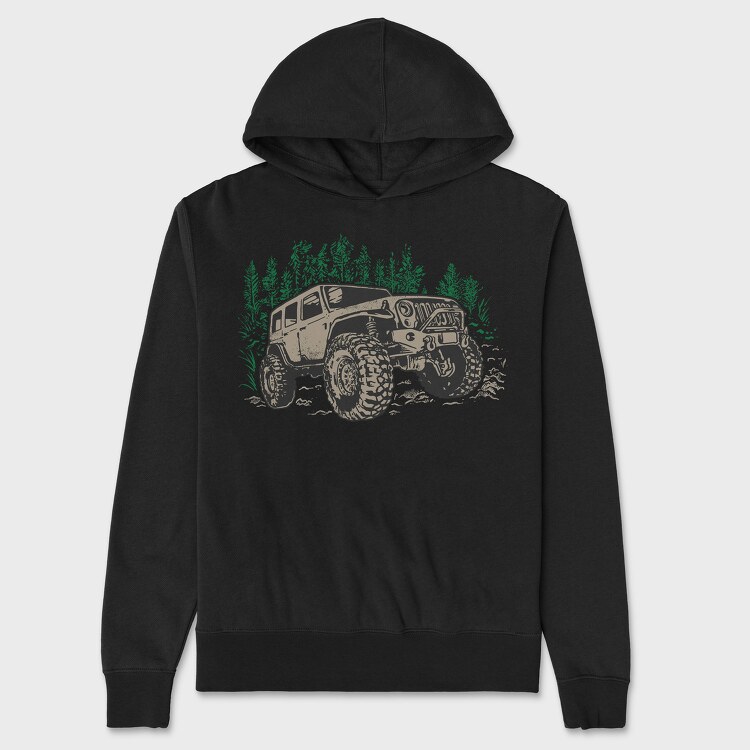 Offroad Jeep, Hanorac Oversize Barbati (Unisex)