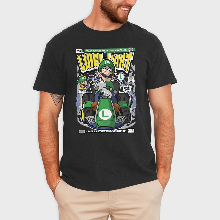 Luigi Karting, Tricou Barbati (Unisex)