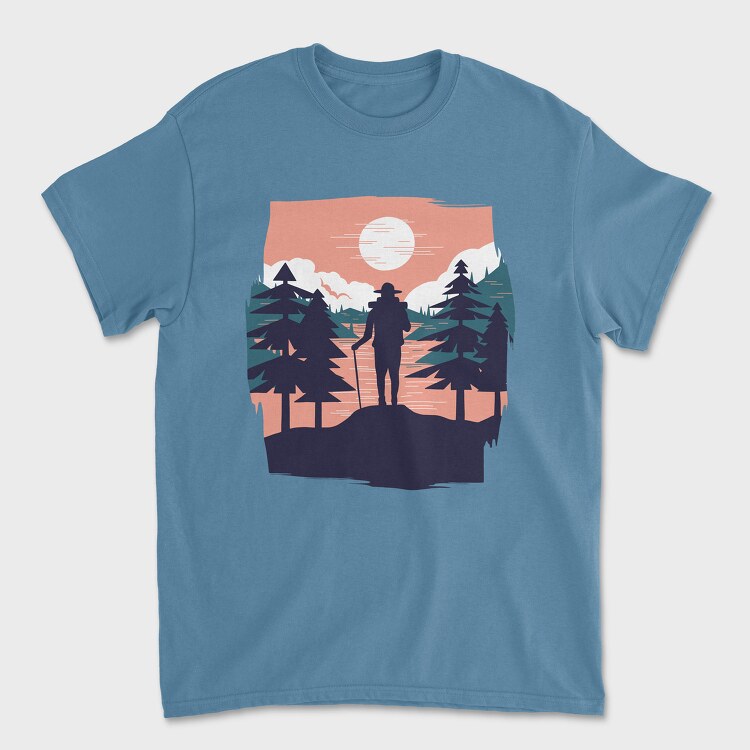 Hiking Sunset, Tricou Barbati (Unisex)