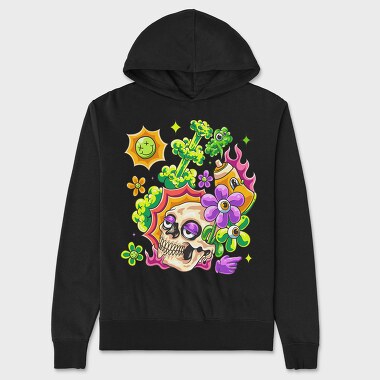 Psychedelic Skull, Hanorac Oversize Barbati (Unisex)