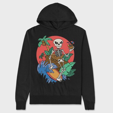 Hanorac Barbati (Unisex), Surfing Skeleton