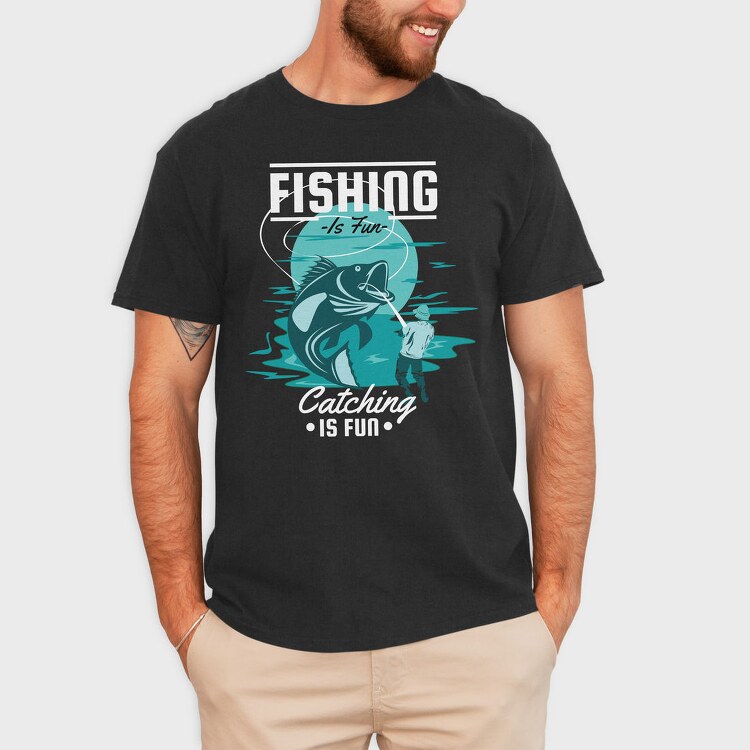 Fishing Fun Fisherman, Tricou Barbati (Unisex)