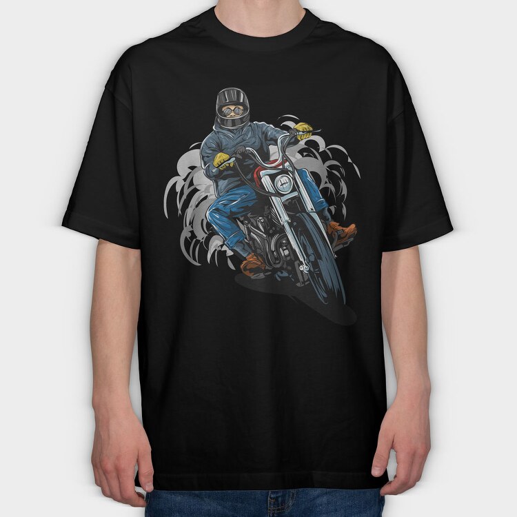 Motorcycle Rider 1, Tricou Oversize Barbati (Unisex)