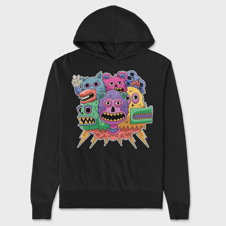 Colorful Monsters, Hanorac Oversize Barbati (Unisex)