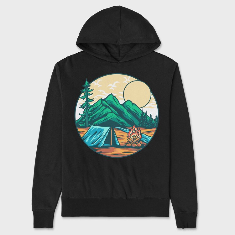 Camping Illustration 9, Hanorac Oversize Barbati (Unisex)