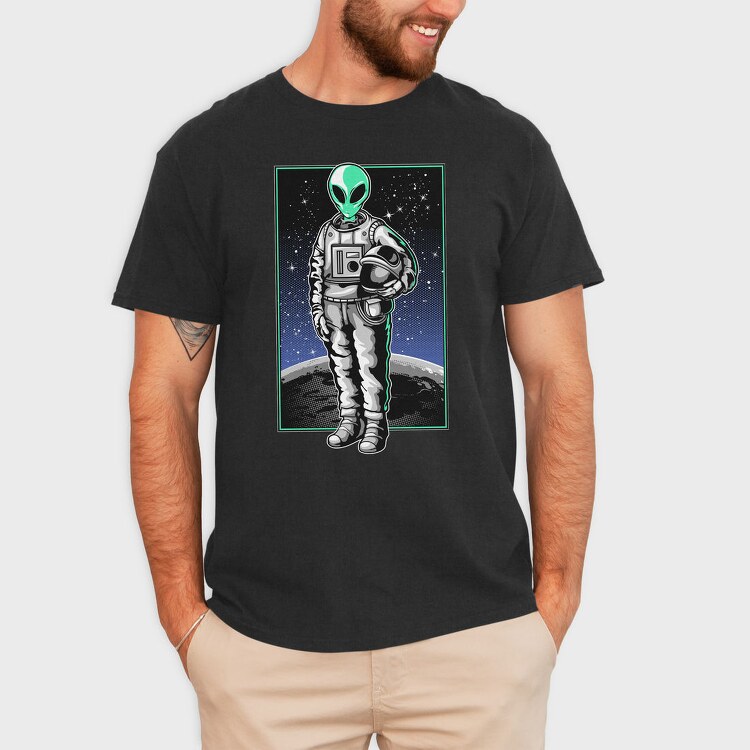 Space Alien Astronaut, Tricou Barbati (Unisex)