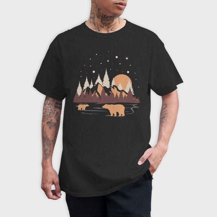 Mountain Bear Stroll, Tricou Barbati (Unisex)