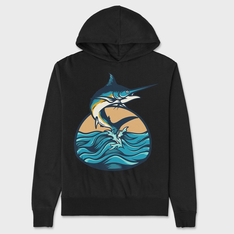 Marlin Fish 3, Hanorac Oversize Barbati (Unisex)