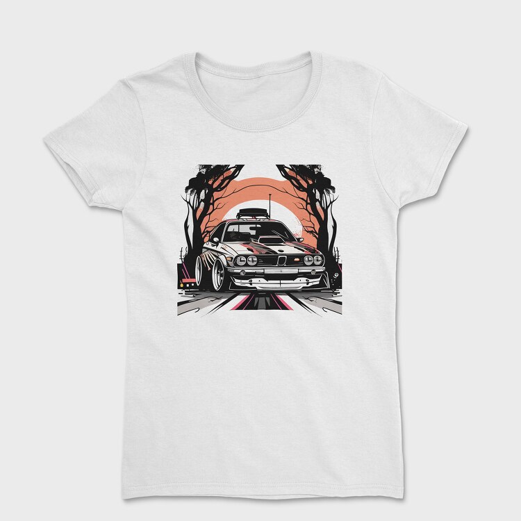 Personalized Classic Car Dead Trees Sunset, Tricou Femei