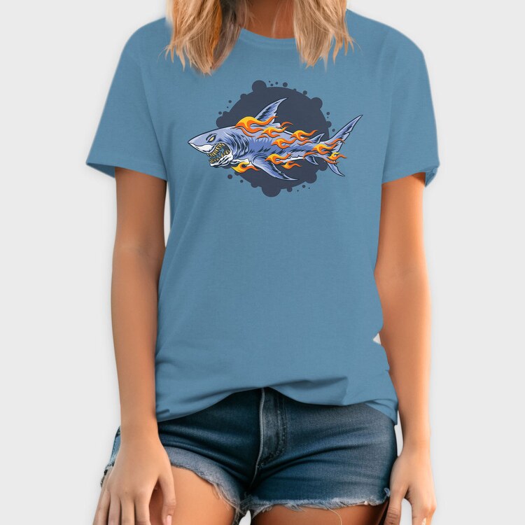 Flaming Shark Attack, Tricou Barbati (Unisex)