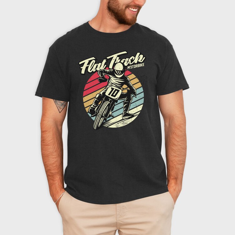 Flat Track Rider, Tricou Barbati (Unisex)