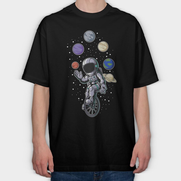Space Juggling Astronaut, Tricou Oversize Barbati (Unisex)