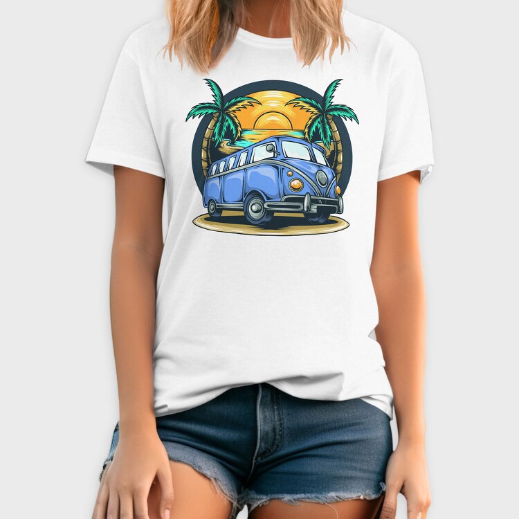 Beach Bus Vibes, Tricou Barbati (Unisex)