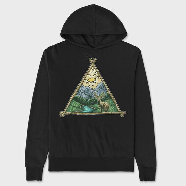 Deer Triangle Landscape, Hanorac Oversize Barbati (Unisex)