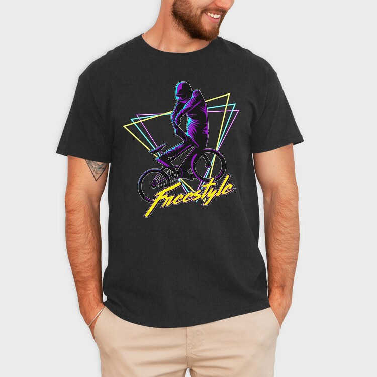 Freestyle Neon Cyclist, Tricou Barbati (Unisex)