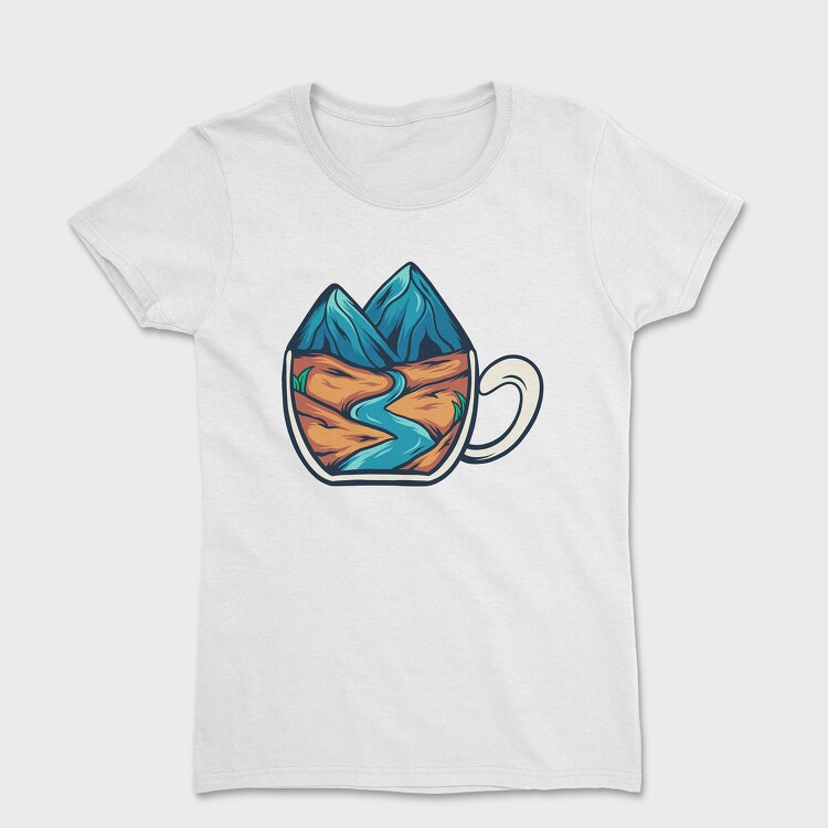 Tricou Femei, Mountain Illustration 4