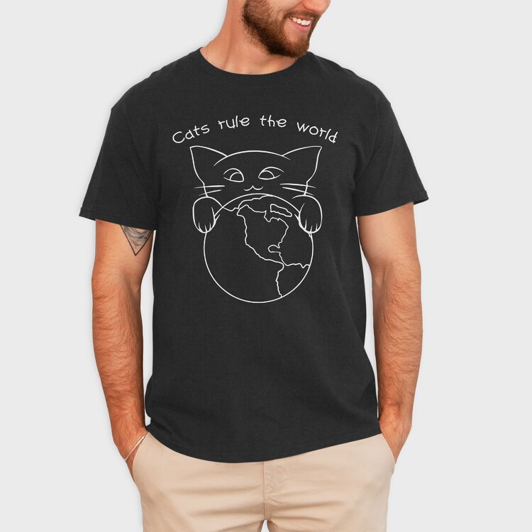 Cats Rule the World, Tricou Barbati (Unisex)
