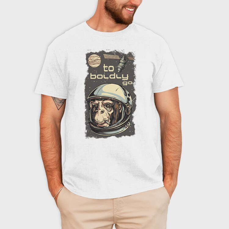 Space Monkey Go, Tricou Barbati (Unisex)