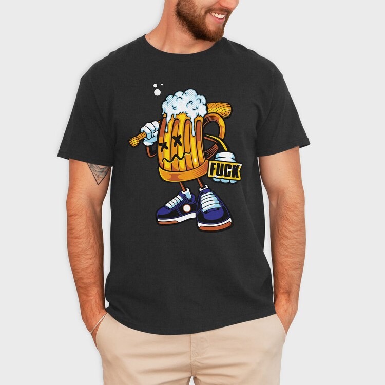Beer Face Fuk, Tricou Barbati (Unisex)