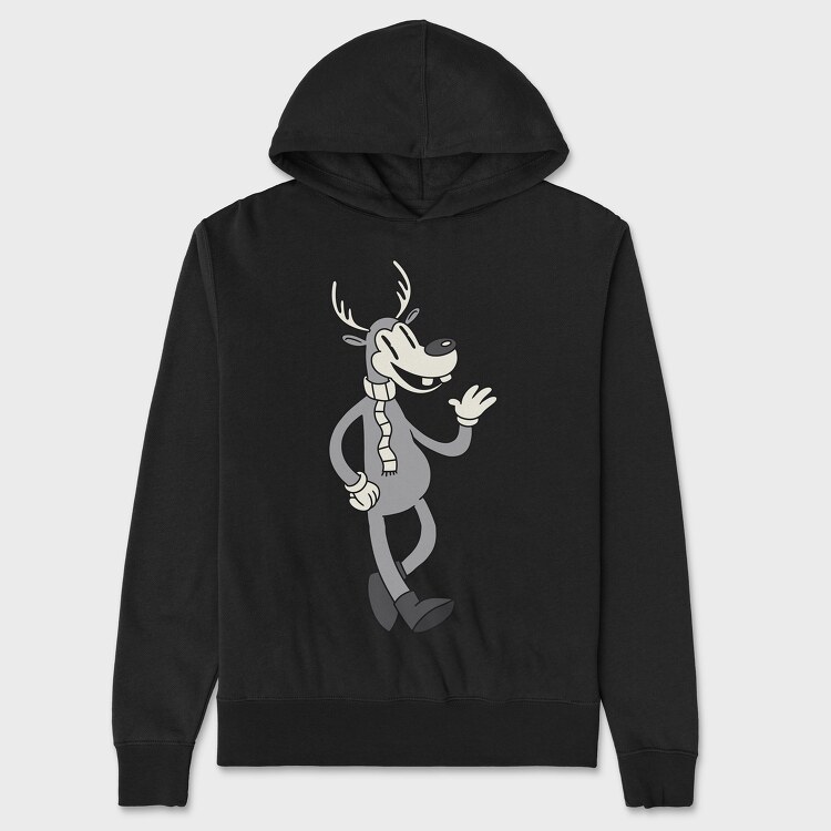 Christmas Raindeer Retro, Hanorac Oversize Barbati (Unisex)