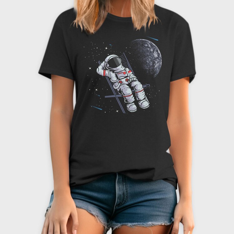Space Moon Astronaut, Tricou Barbati (Unisex)