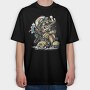 Motorcycle Skull 66, Tricou Oversize Barbati (Unisex)