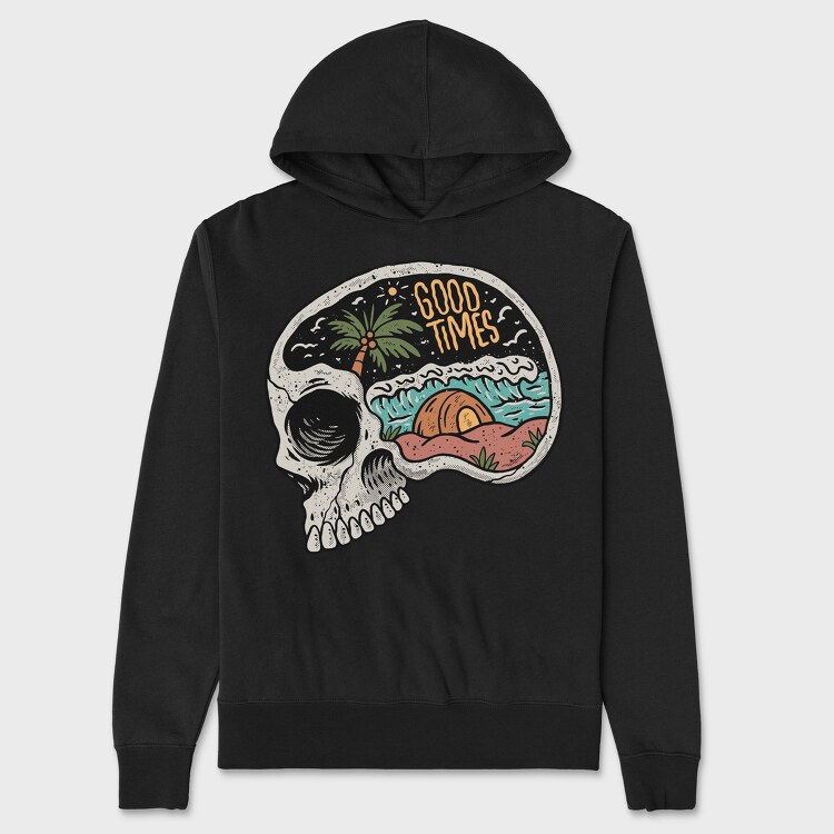 Skull Beach 2, Hanorac Oversize Barbati (Unisex)