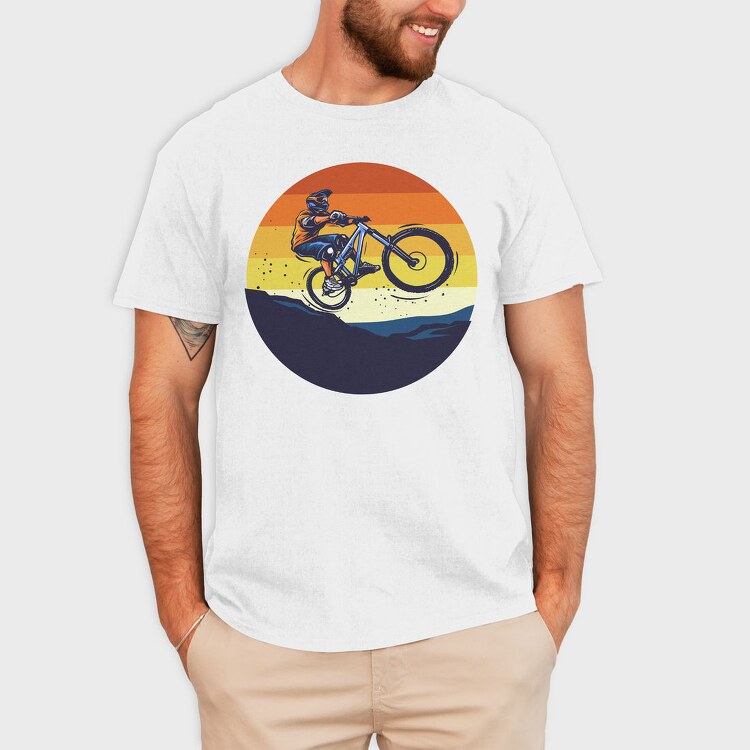 Mountain Bike Sunset, Tricou Barbati (Unisex)