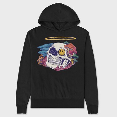 Skull Mushrooms, Hanorac Oversize Barbati (Unisex)