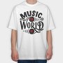 Music Onoff Vibes, Tricou Oversize Barbati (Unisex)