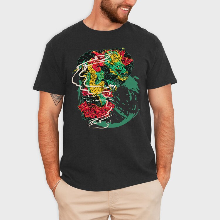 Neon Dragon Roar, Tricou Barbati (Unisex)